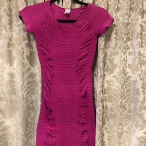 Fuchsia Bodycon Dress w/ Cutout